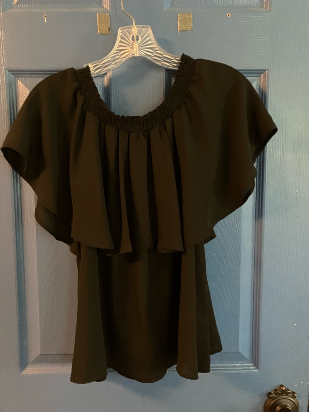 Show Me Your MuMu Black Off-Shoulder Ruffle Top